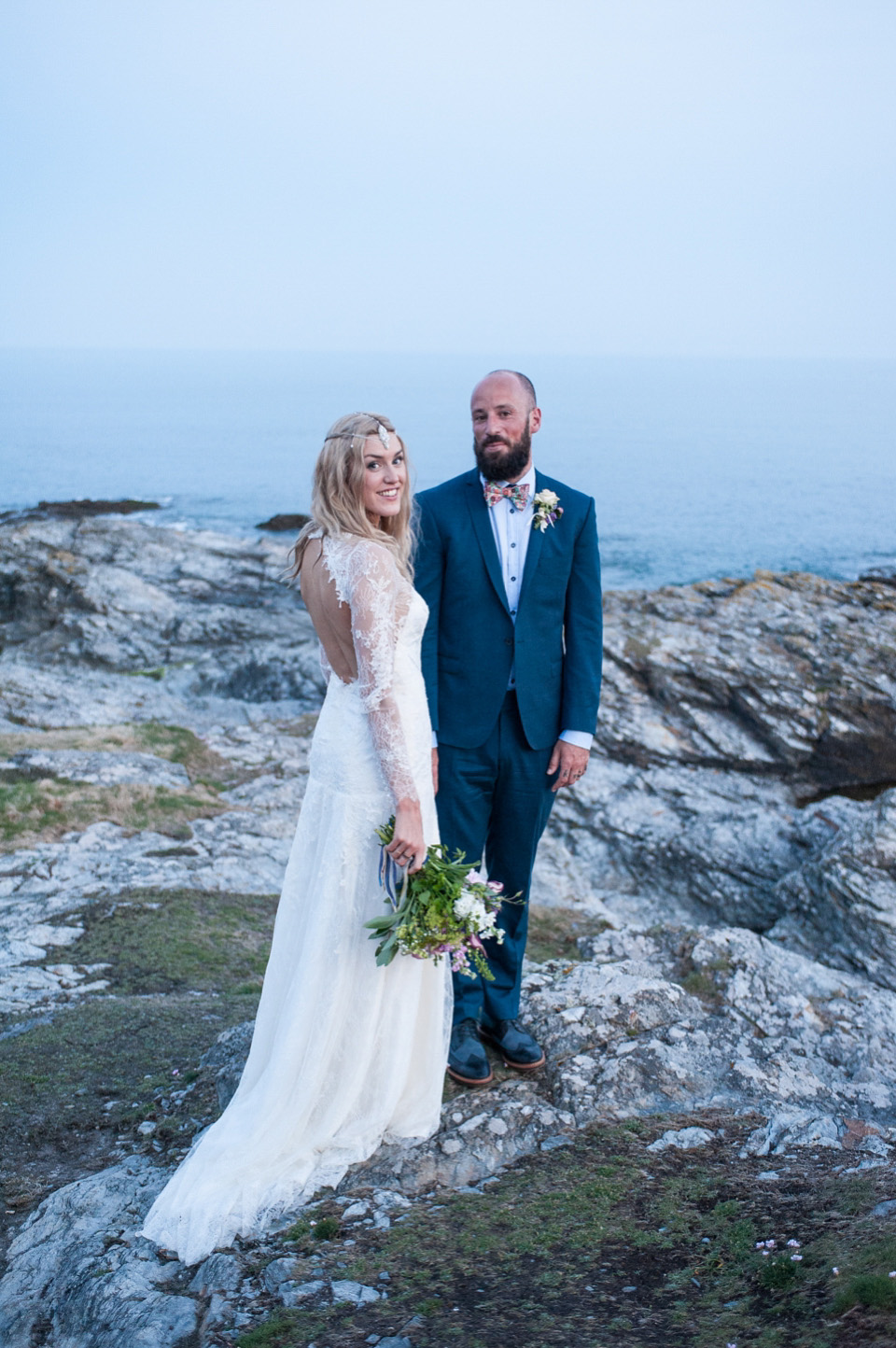 An Elegant, Backless Lace Dress for a Cornish Seaside and Surf Wedding |  Love My Dress, UK Wedding Blog, Podcast, Directory & Shop