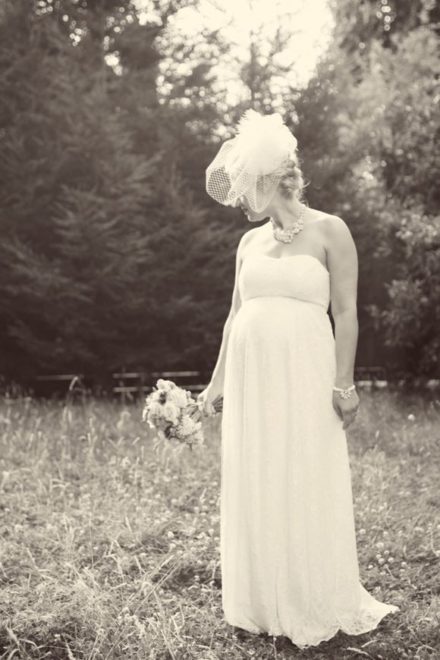 Vintage Mesh Floral Maternity Gown – Photo Shoot