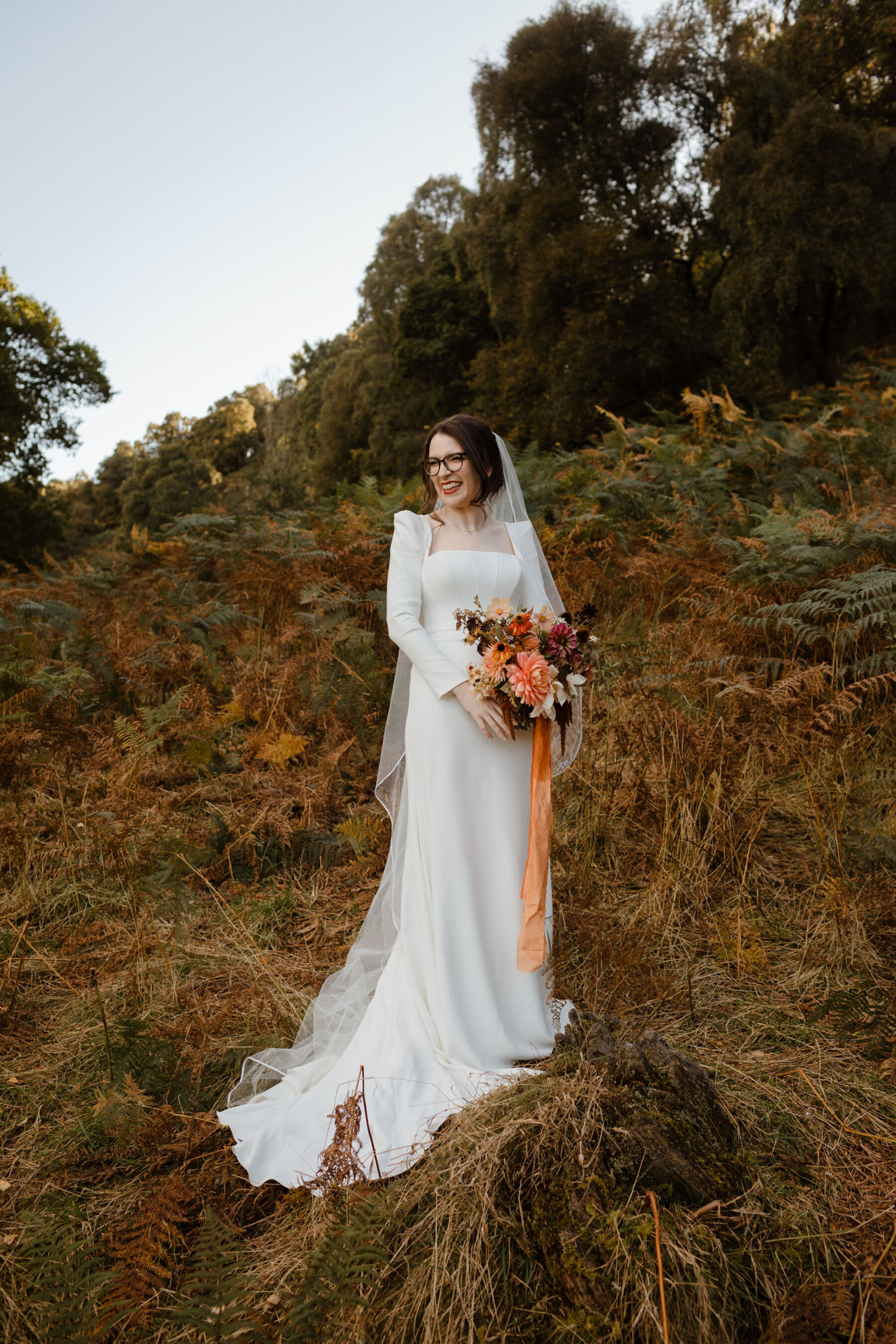 Bride wearing glasses