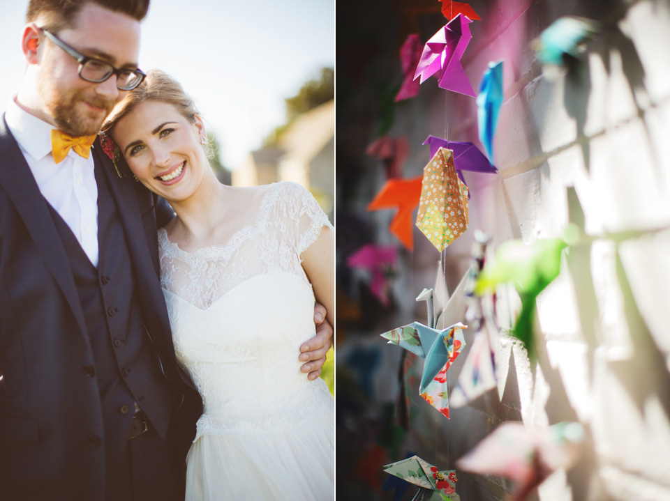 naomi neoh, colourful wedding, paper cranes