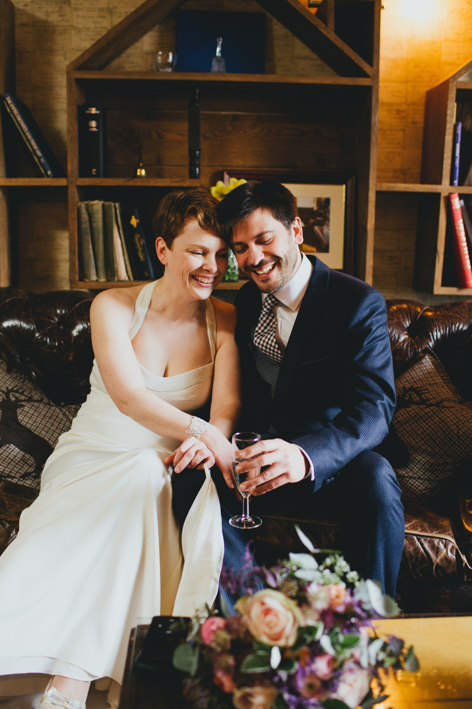 dale weeks photography, first look, london pub wedding, nicole miller wedding dress