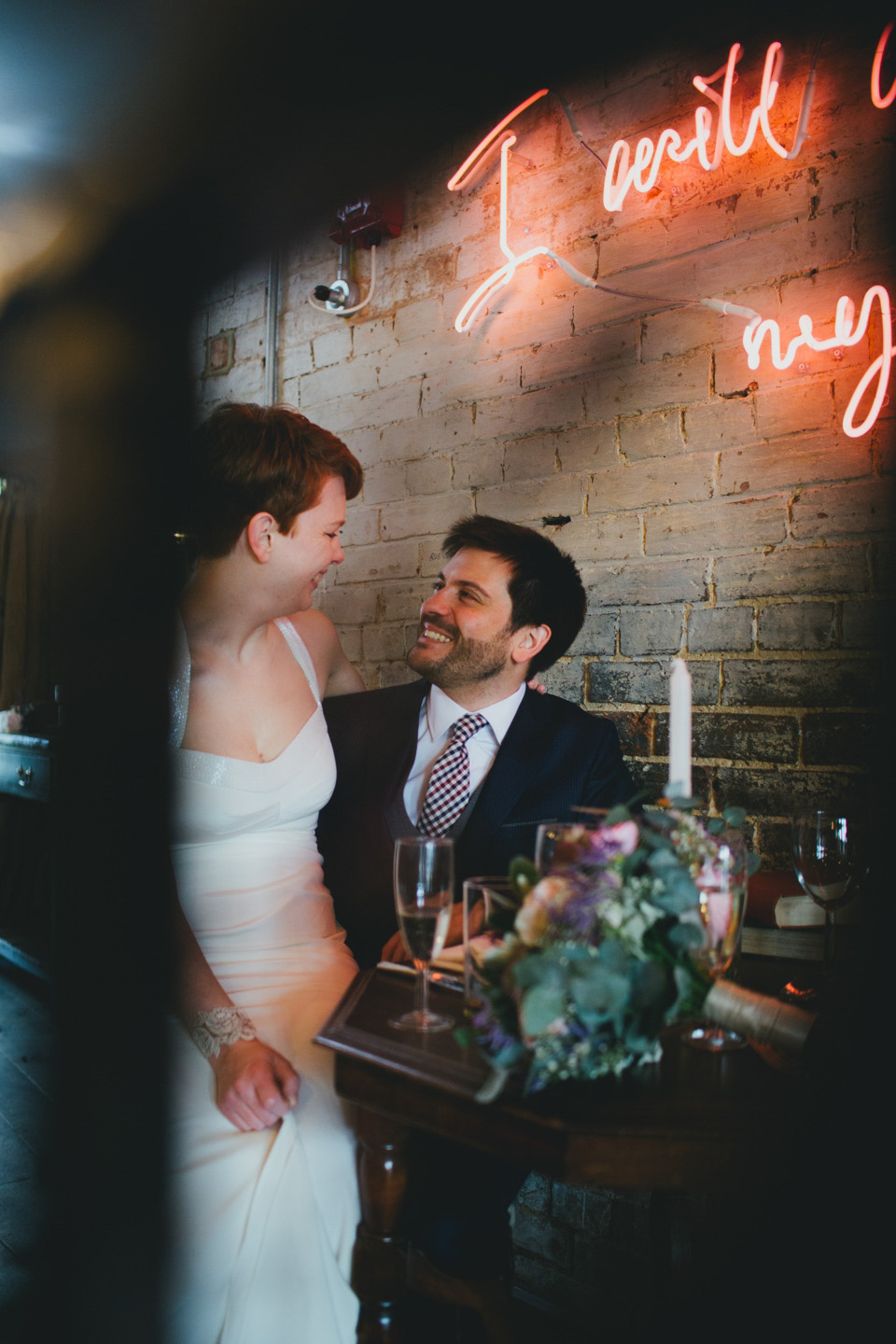 dale weeks photography, first look, london pub wedding, nicole miller wedding dress