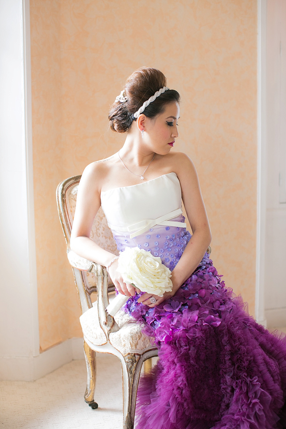 purple ombre wedding dress, purple weddings, ombre wedding dress