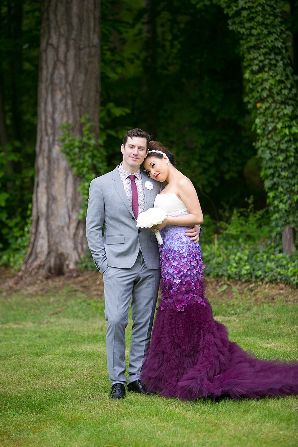 purple ombre wedding dress, purple weddings, ombre wedding dress