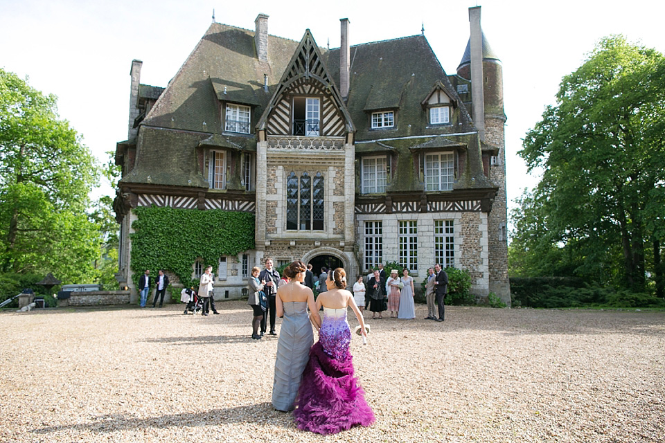 purple ombre wedding dress, purple weddings, ombre wedding dress