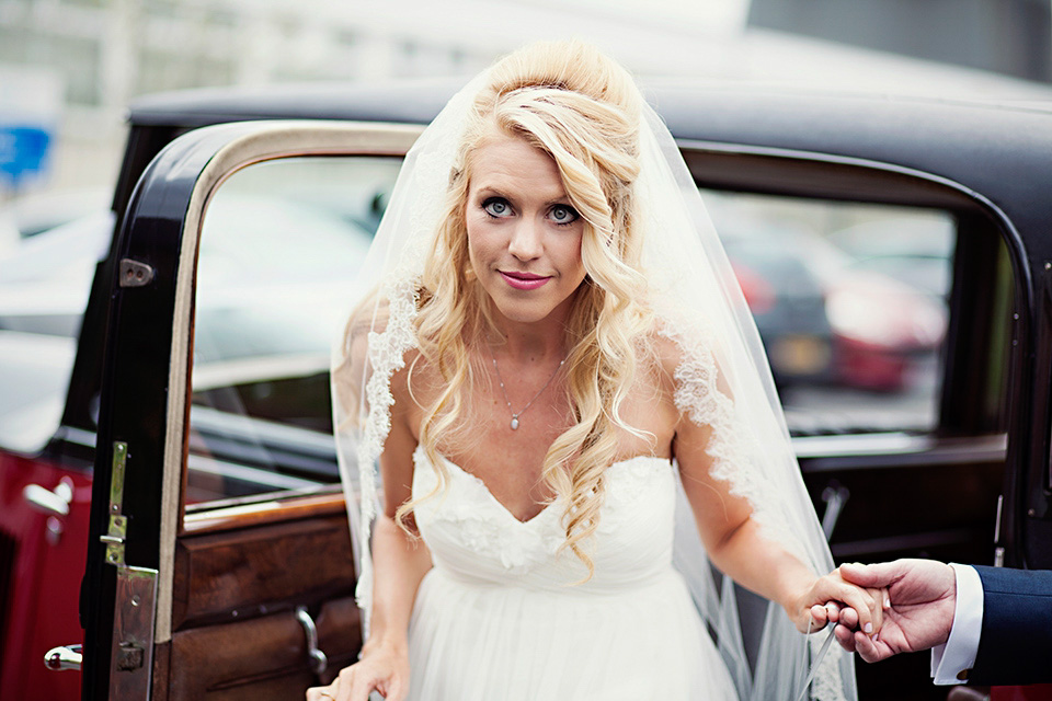 A bride wearing a Watters gown for a vintage travel inspired wedding. Photography by Libby Christensen libby christensen, watters wedding dress, vintage travel wedding
