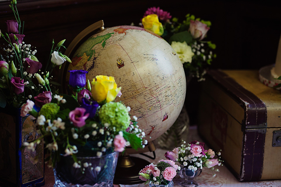 A bride wearing a Watters gown for a vintage travel inspired wedding. Photography by Libby Christensen libby christensen, watters wedding dress, vintage travel wedding