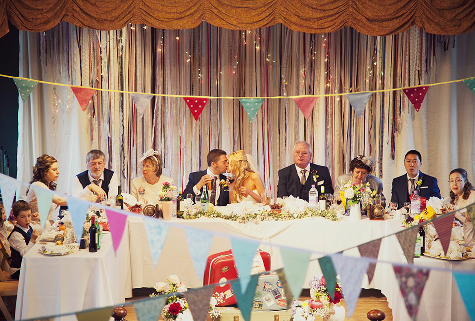 A bride wearing a Watters gown for a vintage travel inspired wedding. Photography by Libby Christensen libby christensen, watters wedding dress, vintage travel wedding