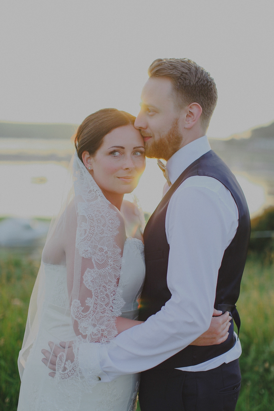 Bride Claire married her beau Olly at Porthilly Farm, Daymer Bay in Rock, Cornwall. Photography by Jess Petrie. 1-Padstow Cornwall pale blue gold seaside wedding