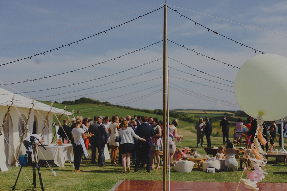 Bride Claire married her beau Olly at Porthilly Farm, Daymer Bay in Rock, Cornwall. Photography by Jess Petrie. 5-Padstow Cornwall pale blue gold seaside wedding