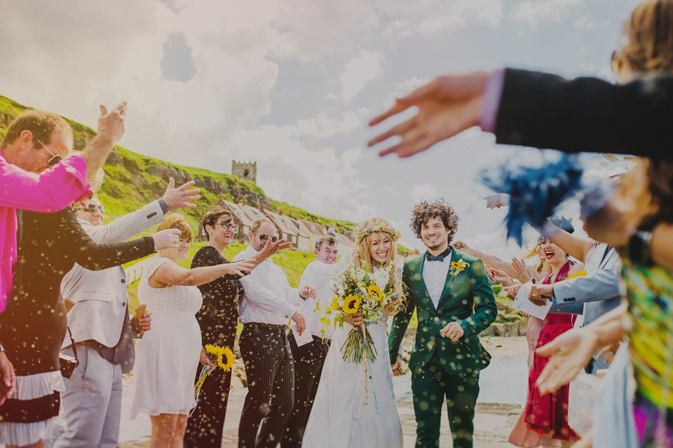 Sunflowers, Sunshine and Two Dresses For An Intimate Beach Wedding in Whitby 8 wpid292669 fer juaristi whitby wedding jess rodrigo 36
