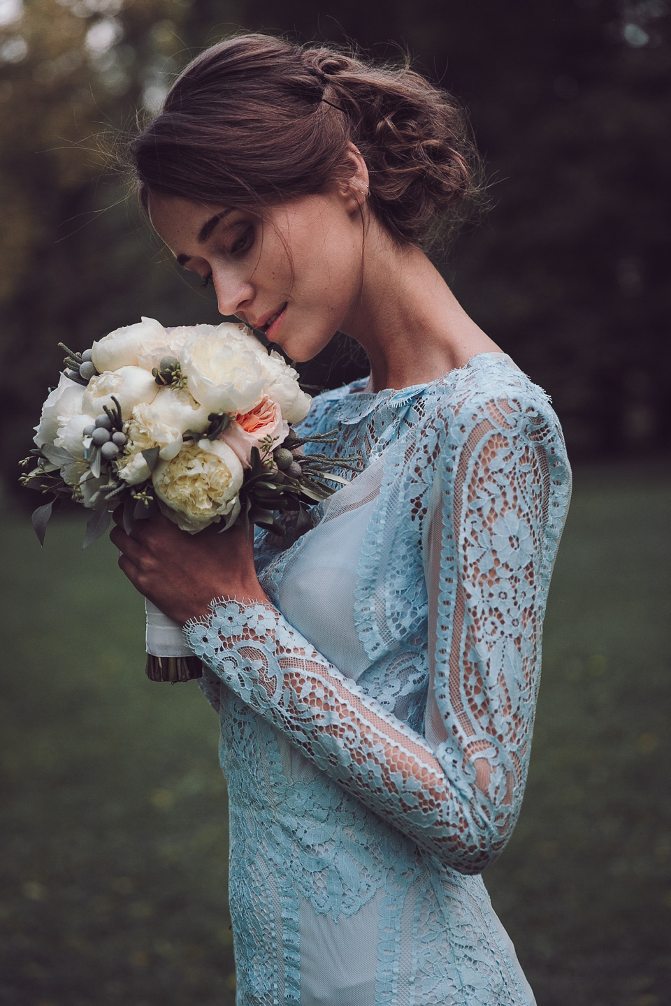 pale blue wedding dress, katya shehurina, rhapsody in blue