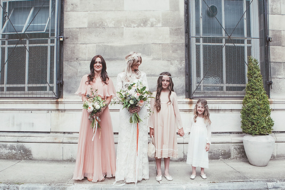 rue de seine, 70s wedding, boho bride, bohemian wedding, london pub wedding, philippa james photography, minna veil