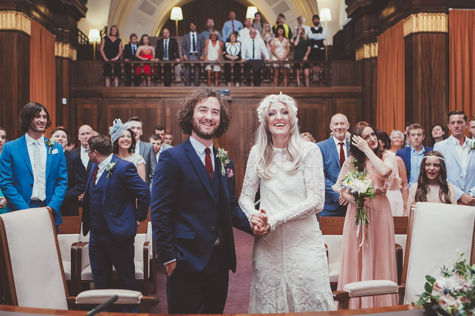 rue de seine, 70s wedding, boho bride, bohemian wedding, london pub wedding, philippa james photography, minna veil