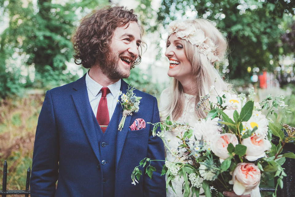 rue de seine, 70s wedding, boho bride, bohemian wedding, london pub wedding, philippa james photography, minna veil