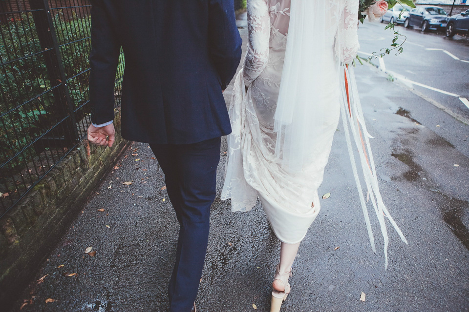 rue de seine, 70s wedding, boho bride, bohemian wedding, london pub wedding, philippa james photography, minna veil