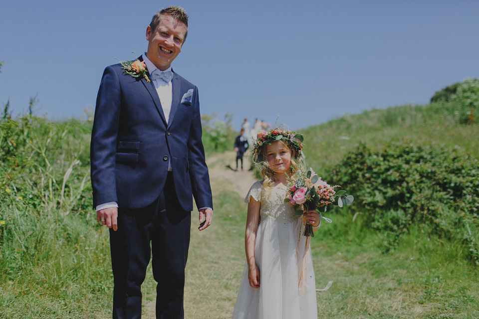 Bride Claire married her beau Olly at Porthilly Farm, Daymer Bay in Rock, Cornwall. Photography by Jess Petrie. jess petrie photography, cornwall wedding, padstow wedding, pale blue wedding, gold wedding, beach wedding, seaside wedding