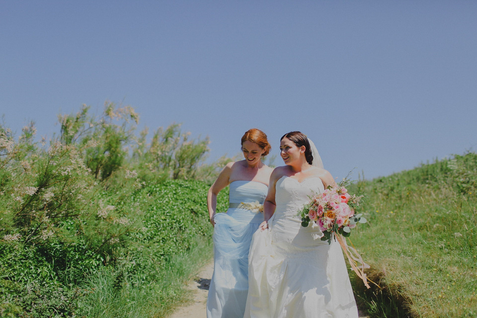 Bride Claire married her beau Olly at Porthilly Farm, Daymer Bay in Rock, Cornwall. Photography by Jess Petrie. jess petrie photography, cornwall wedding, padstow wedding, pale blue wedding, gold wedding, beach wedding, seaside wedding