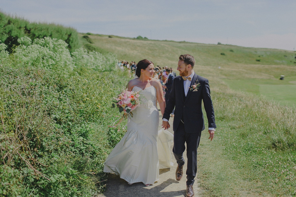 Bride Claire married her beau Olly at Porthilly Farm, Daymer Bay in Rock, Cornwall. Photography by Jess Petrie. jess petrie photography, cornwall wedding, padstow wedding, pale blue wedding, gold wedding, beach wedding, seaside wedding