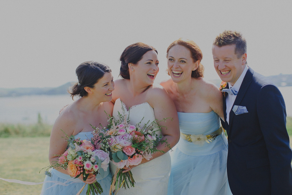Bride Claire married her beau Olly at Porthilly Farm, Daymer Bay in Rock, Cornwall. Photography by Jess Petrie. jess petrie photography, cornwall wedding, padstow wedding, pale blue wedding, gold wedding, beach wedding, seaside wedding