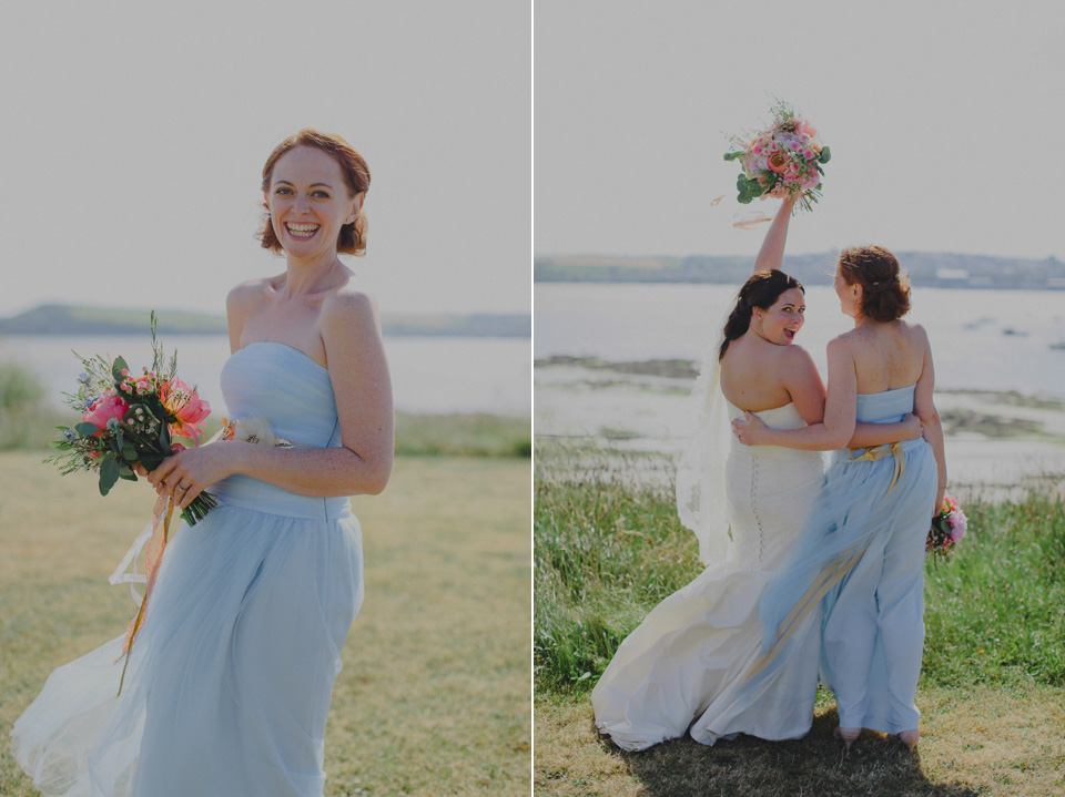 Bride Claire married her beau Olly at Porthilly Farm, Daymer Bay in Rock, Cornwall. Photography by Jess Petrie. jess petrie photography, cornwall wedding, padstow wedding, pale blue wedding, gold wedding, beach wedding, seaside wedding