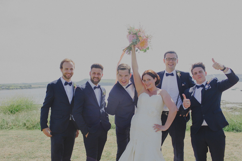 Bride Claire married her beau Olly at Porthilly Farm, Daymer Bay in Rock, Cornwall. Photography by Jess Petrie. jess petrie photography, cornwall wedding, padstow wedding, pale blue wedding, gold wedding, beach wedding, seaside wedding