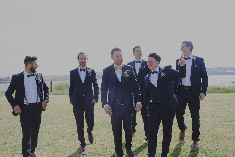 Bride Claire married her beau Olly at Porthilly Farm, Daymer Bay in Rock, Cornwall. Photography by Jess Petrie. jess petrie photography, cornwall wedding, padstow wedding, pale blue wedding, gold wedding, beach wedding, seaside wedding