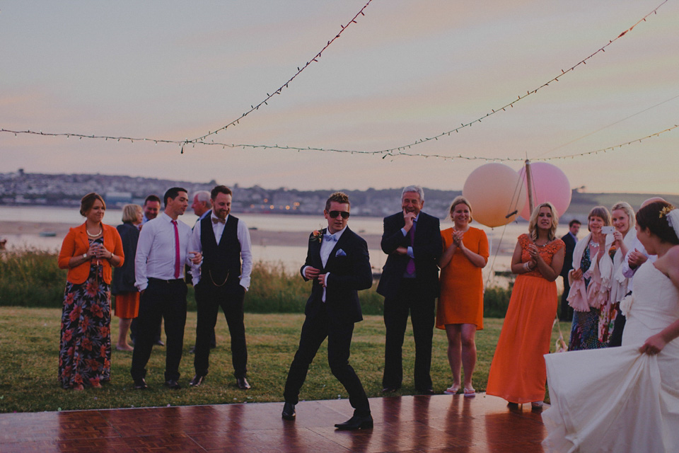 Bride Claire married her beau Olly at Porthilly Farm, Daymer Bay in Rock, Cornwall. Photography by Jess Petrie. jess petrie photography, cornwall wedding, padstow wedding, pale blue wedding, gold wedding, beach wedding, seaside wedding
