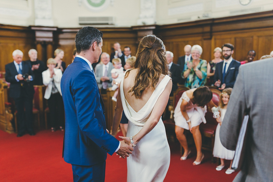 ritva westenius, london rooftop wedding, smiths hotel weddings, slinky wedding dress