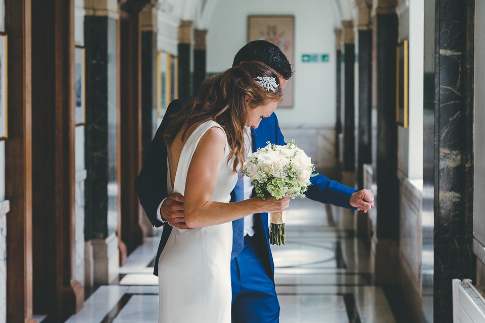 ritva westenius, london rooftop wedding, smiths hotel weddings, slinky wedding dress