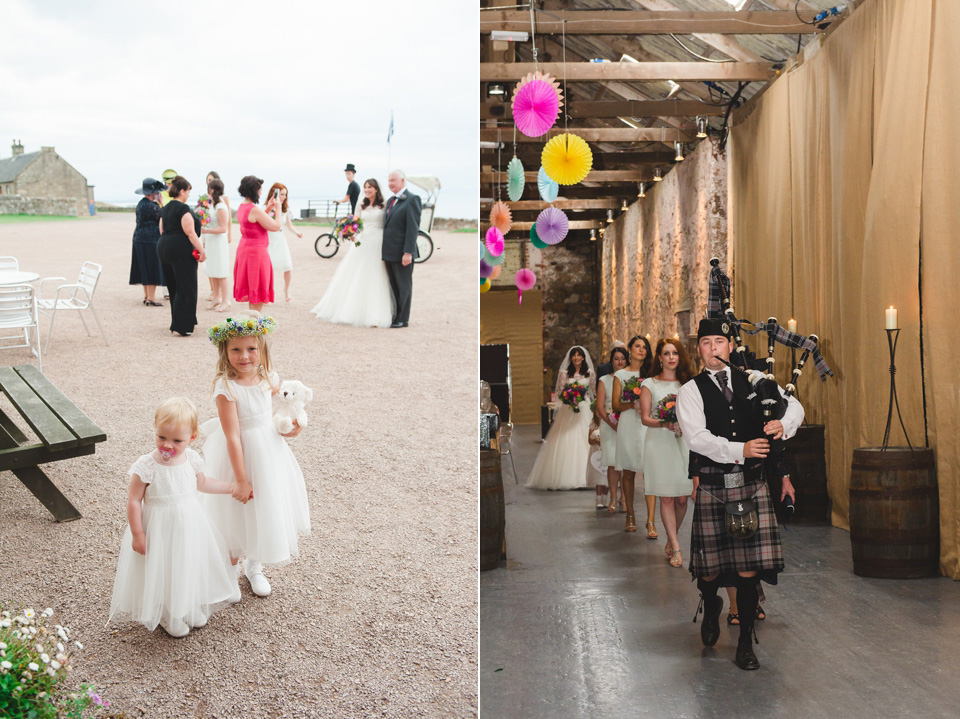 colourful wedding, barn wedding, bespoke sassi holford, mack photography