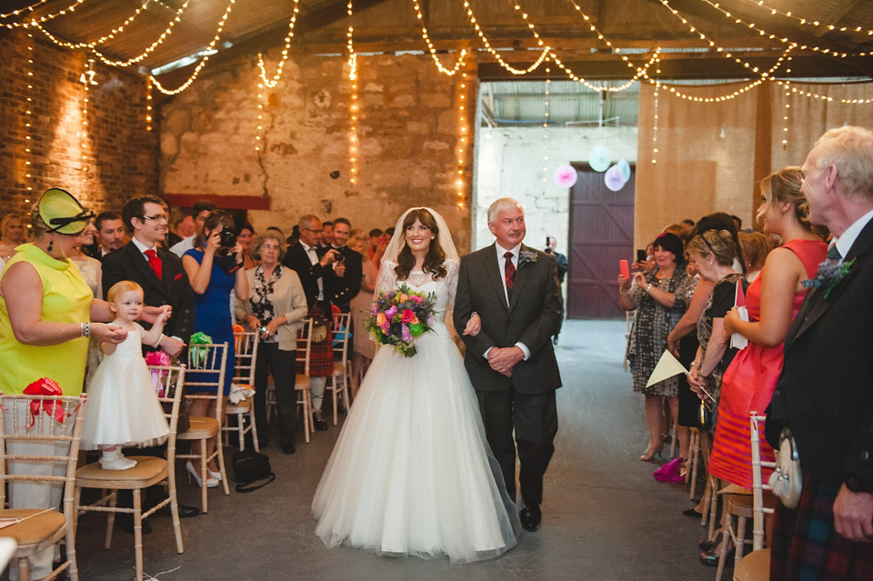 colourful wedding, barn wedding, bespoke sassi holford, mack photography