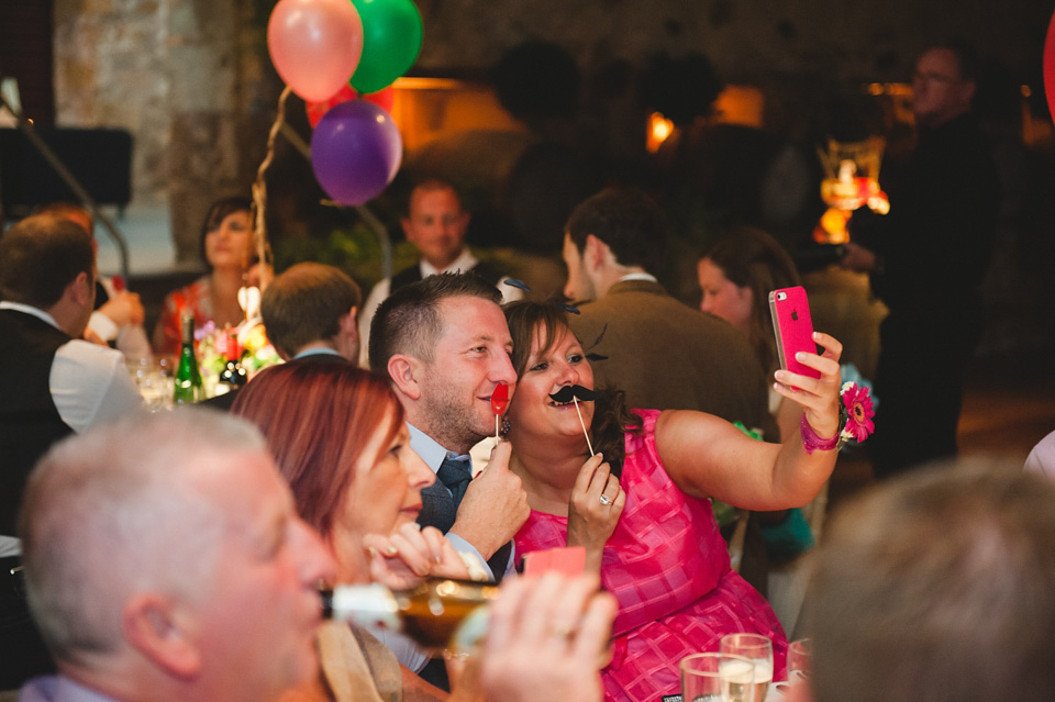 colourful wedding, barn wedding, bespoke sassi holford, mack photography