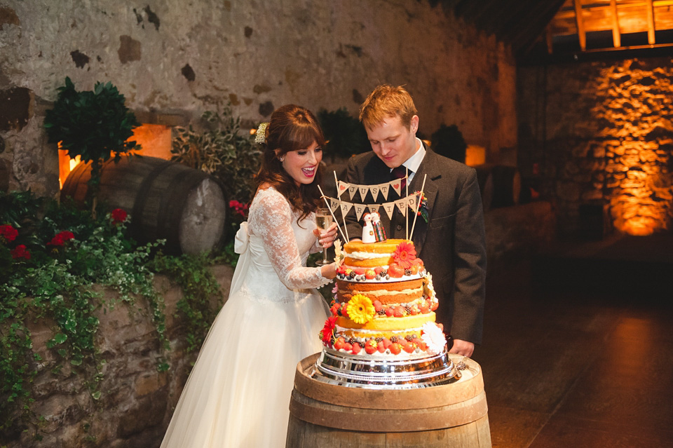 colourful wedding, barn wedding, bespoke sassi holford, mack photography