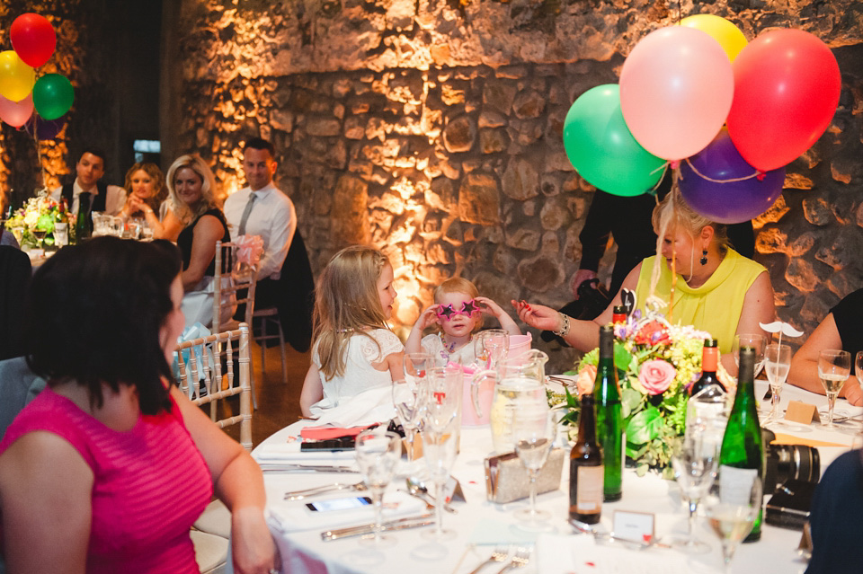 colourful wedding, barn wedding, bespoke sassi holford, mack photography