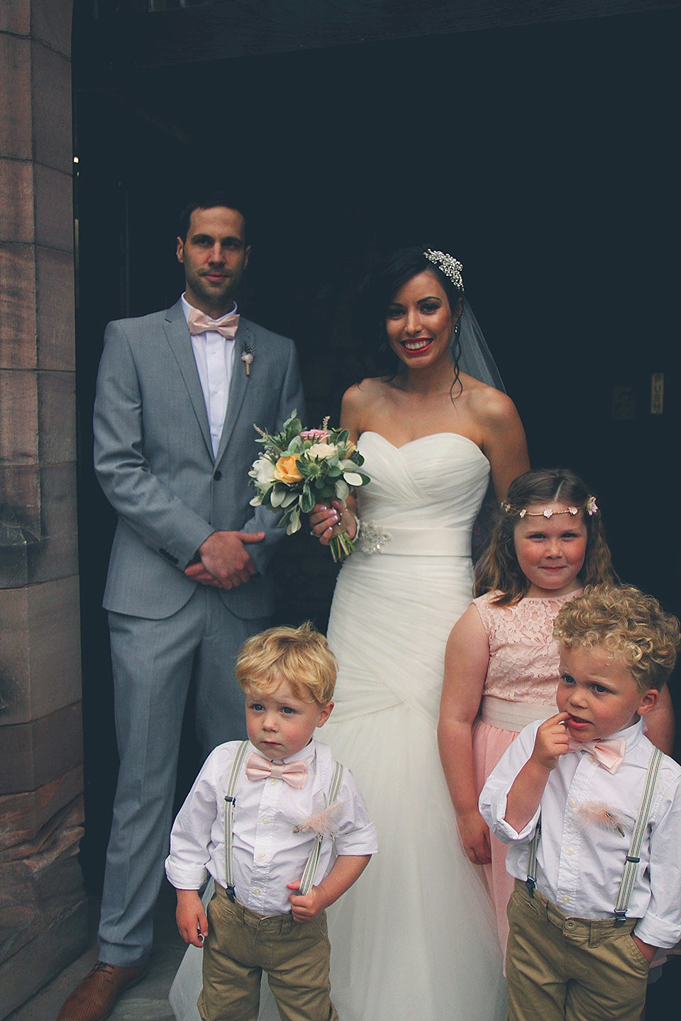A bride wearing a Mori Lee dress for her pastel colour vintage-glam barn wedding. Photography by Diamonds and Doodles. mori lee, barn wedding, pastel wedding, vintage glam wedding, diamonds and doodles photography