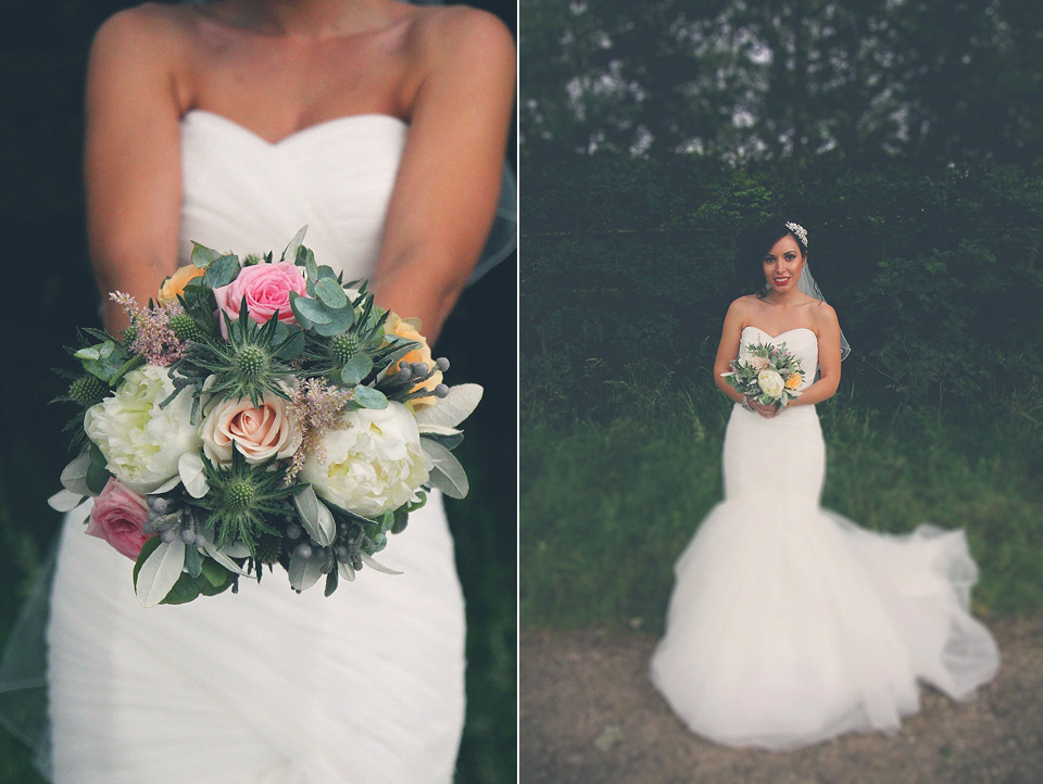 A bride wearing a Mori Lee dress for her pastel colour vintage-glam barn wedding. Photography by Diamonds and Doodles. mori lee, barn wedding, pastel wedding, vintage glam wedding, diamonds and doodles photography