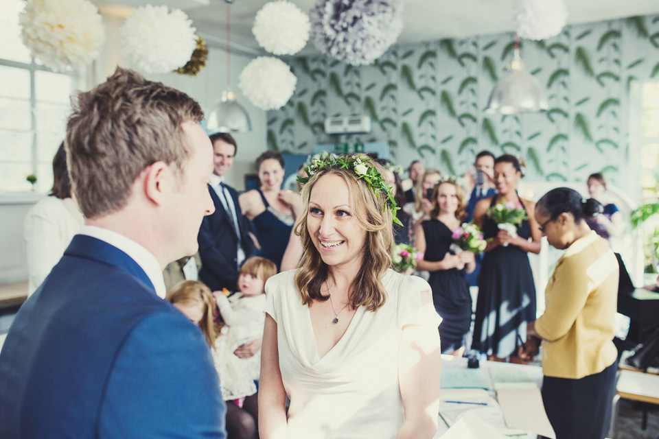 sylvia ghost, ghost wedding dress, brockwell lido, lisa jane photography, quirky cool wedding