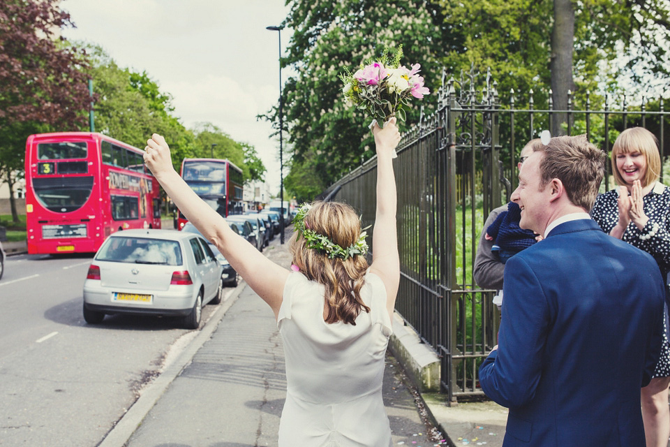 sylvia ghost, ghost wedding dress, brockwell lido, lisa jane photography, quirky cool wedding