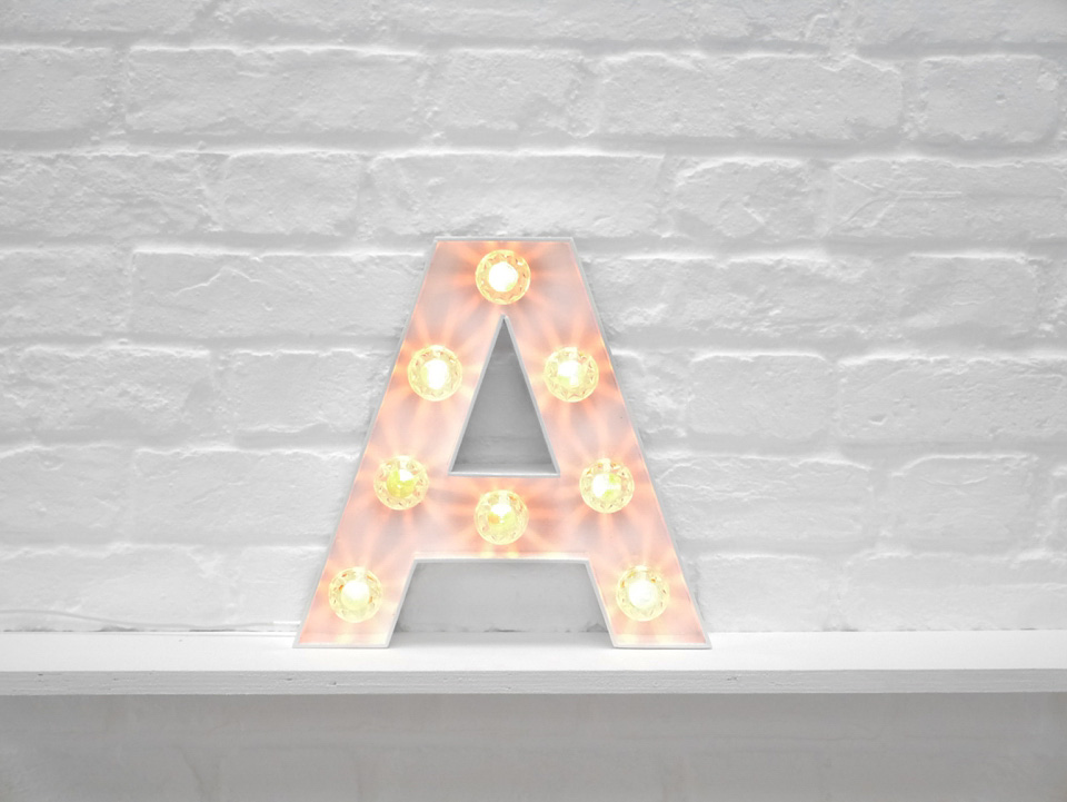 vowed and amazed, mini light up letters, light up letters