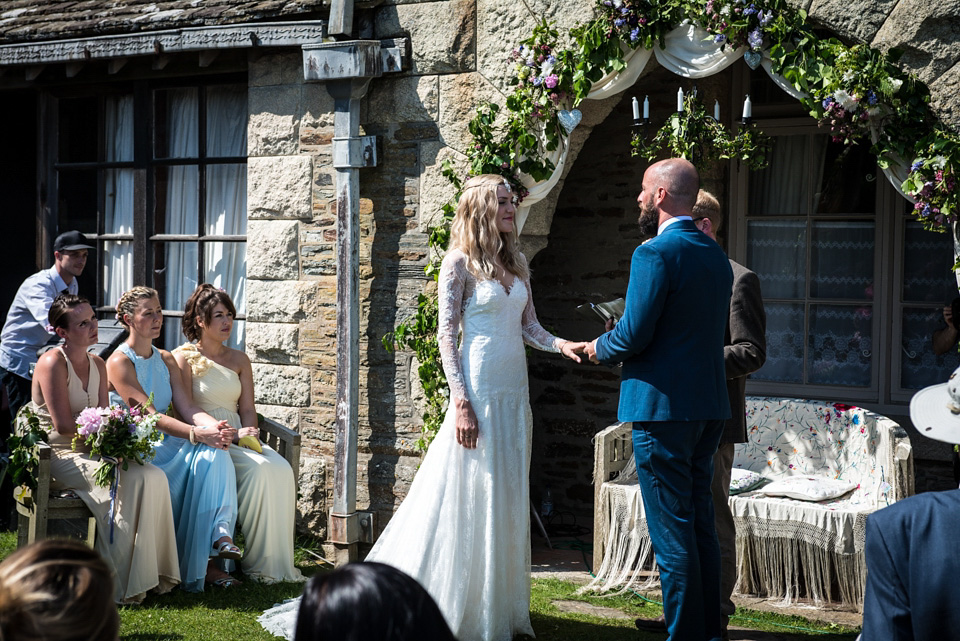 cornwall wedding, cornish wedding, surfers wedding, marc le galle, wilden bride, backless wedding dress