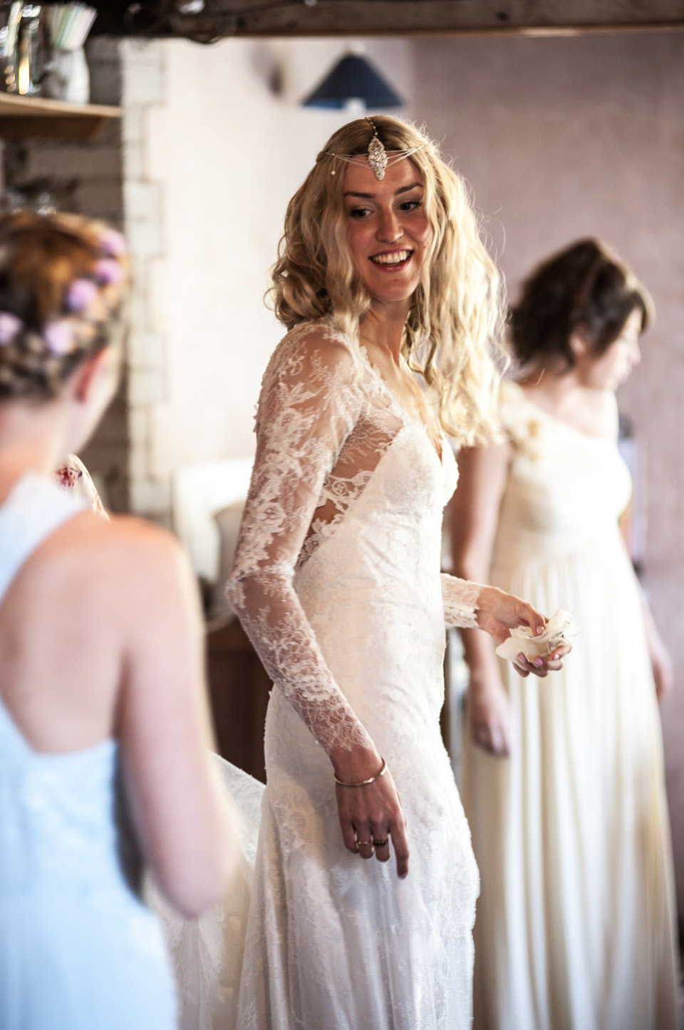 An Elegant, Backless Lace Dress for a Cornish Seaside and Surf Wedding ...