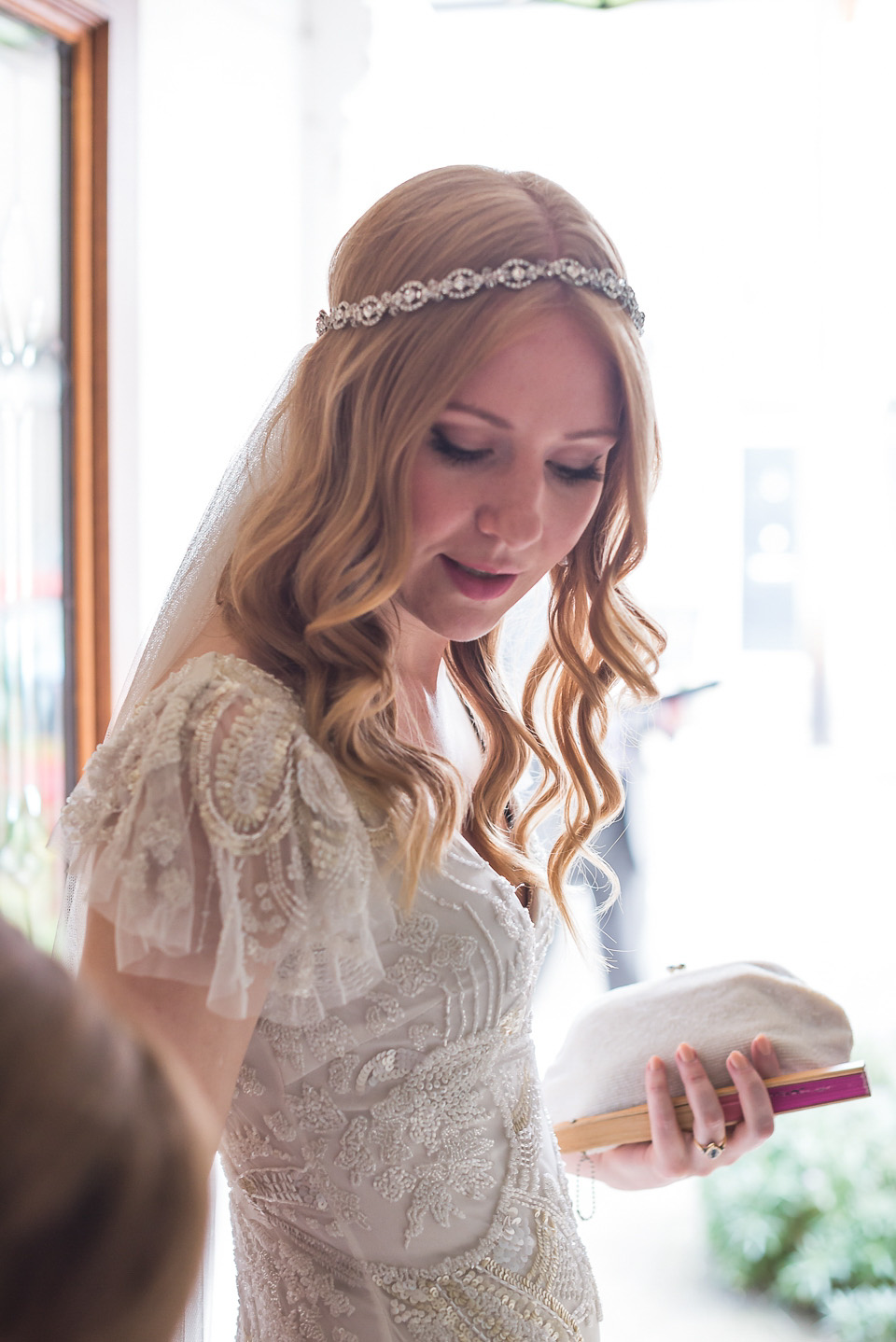 eliza jane howell, london town hall weddings, emmie scott photography, beaded wedding dress, 1930s style wedding