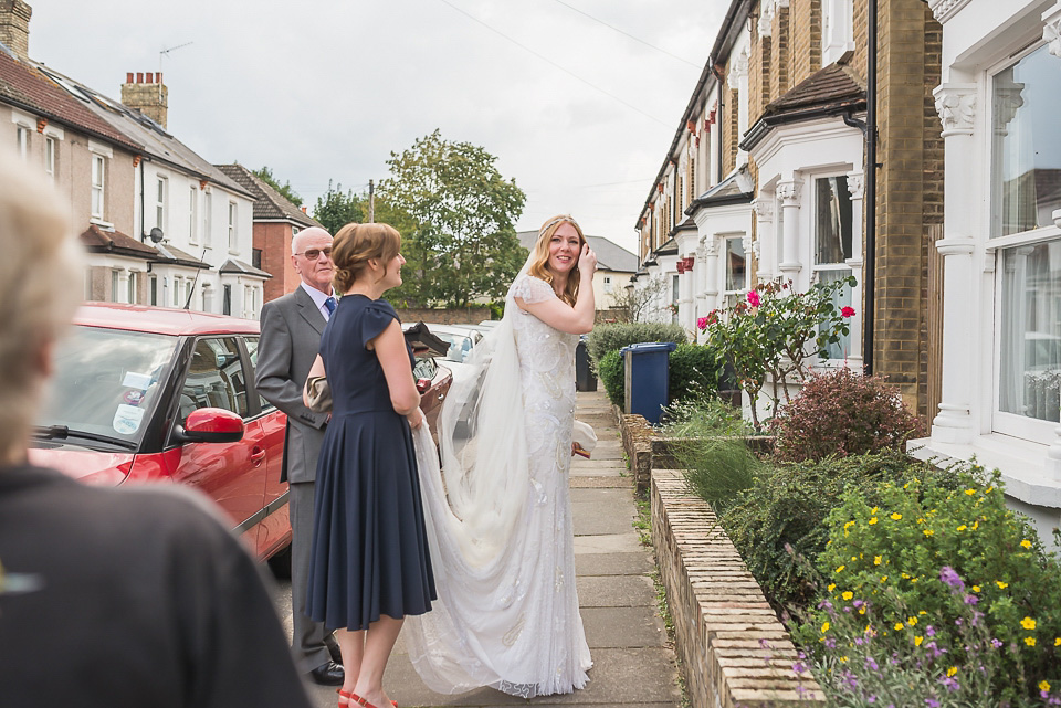 eliza jane howell, london town hall weddings, emmie scott photography, beaded wedding dress, 1930s style wedding