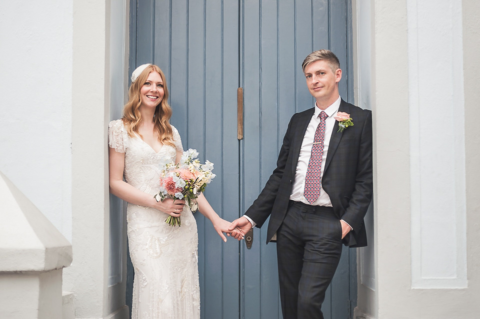 eliza jane howell, london town hall weddings, emmie scott photography, beaded wedding dress, 1930s style wedding