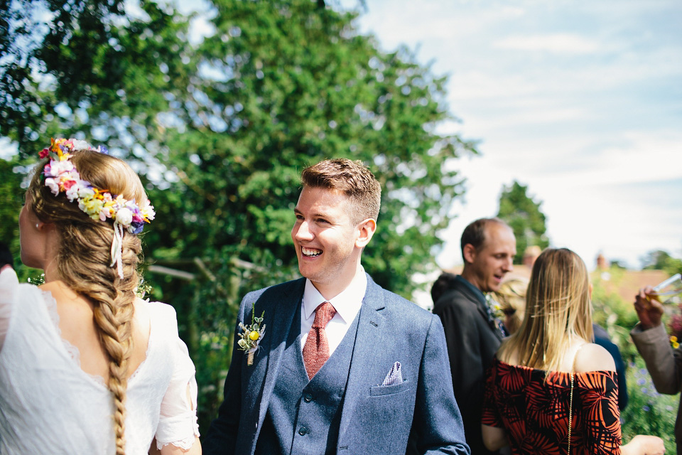 colourful weddings, floral crown, flower crown, whimsical wedding, dorset weddings, richard skins photography