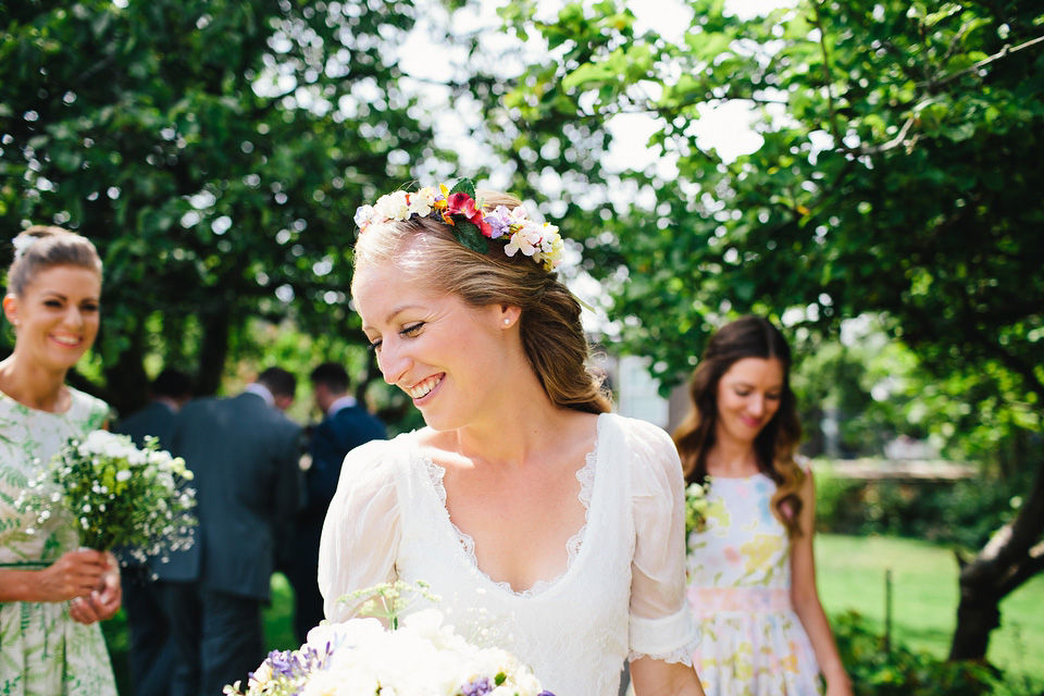 colourful weddings, floral crown, flower crown, whimsical wedding, dorset weddings, richard skins photography