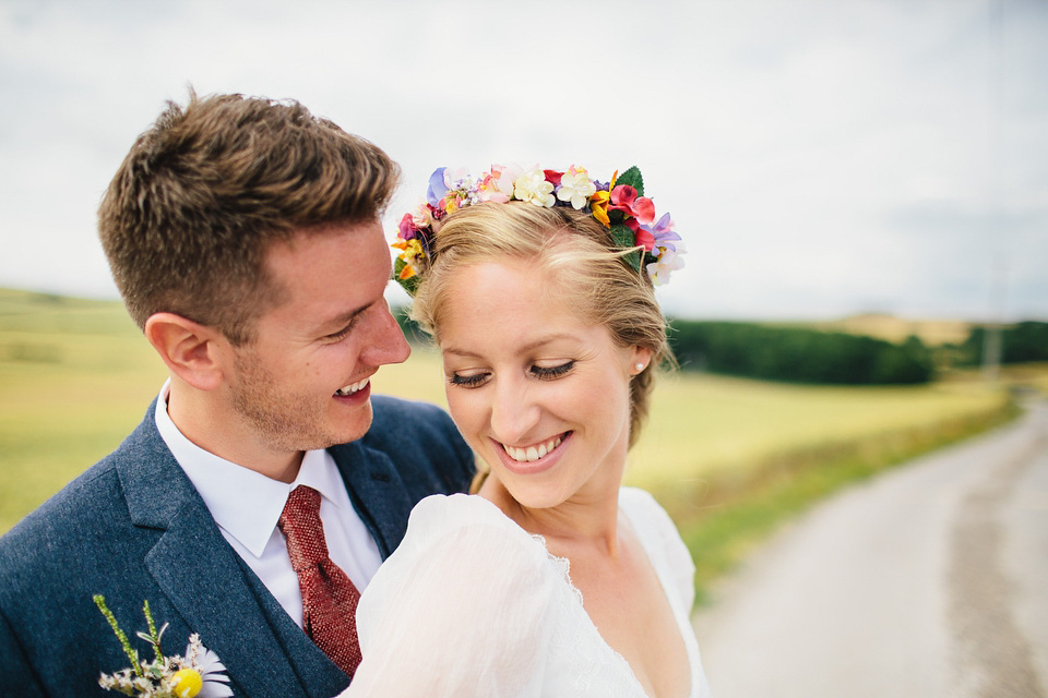 colourful weddings, floral crown, flower crown, whimsical wedding, dorset weddings, richard skins photography