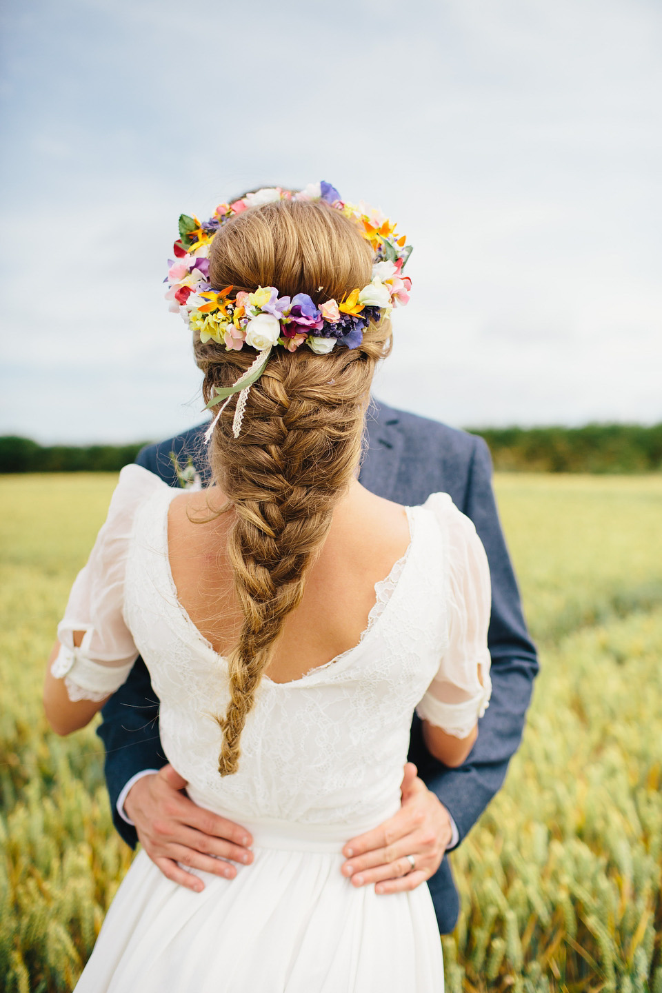 colourful weddings, floral crown, flower crown, whimsical wedding, dorset weddings, richard skins photography