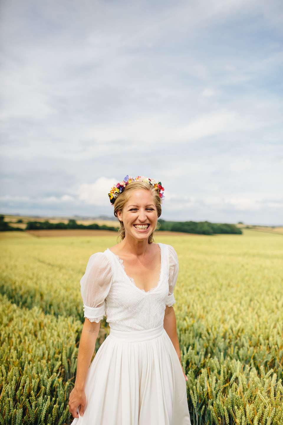 colourful weddings, floral crown, flower crown, whimsical wedding, dorset weddings, richard skins photography